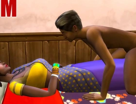 Indian mom and son - visits mother in her room ans sharing the same bed