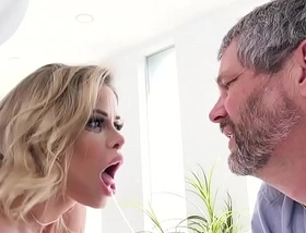 Big tit blonde gets fucked by a bigger cock than her cucked husband has