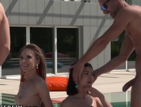 Roccosiffredi horny girls play outside turns guys on 4 anal fun