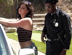 Jessica rex sucks and fucks a policeman's big black cock to avoid trouble